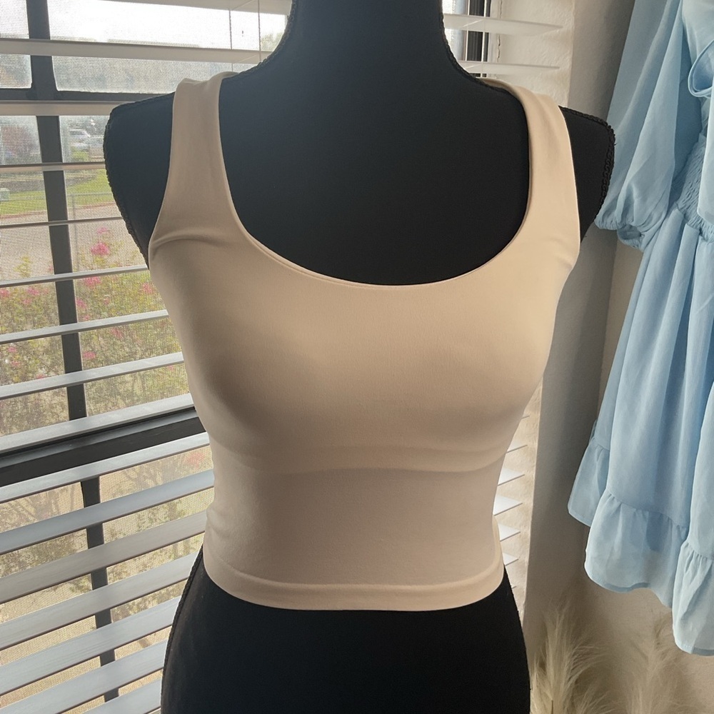 Altar'd State Cream and White Gradient Tank